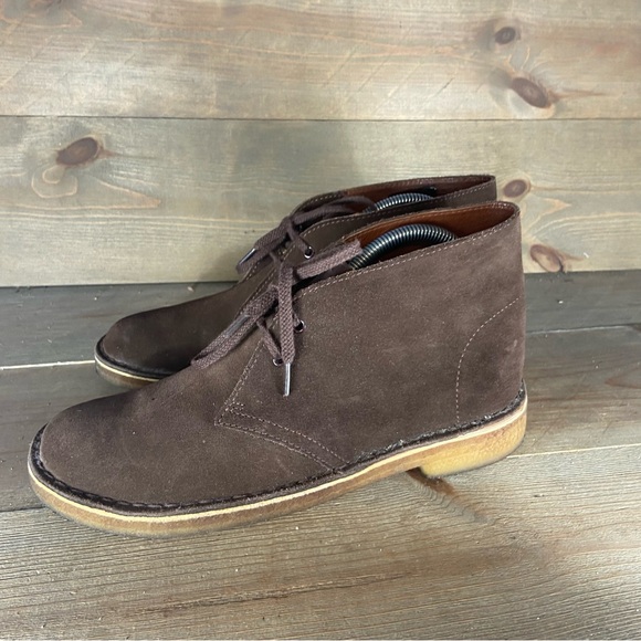 Clarks desert womens size 8.5 shoes brown suede comfort chukka boots - Picture 1 of 8